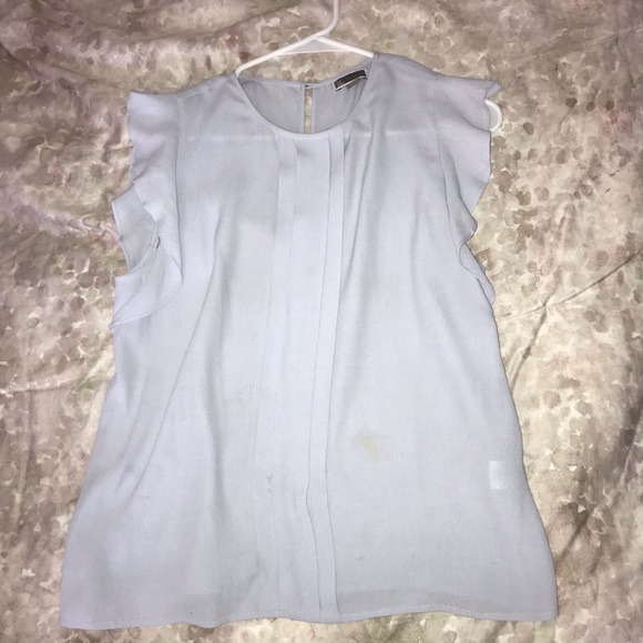 Baby blue ruffle crew neck blouse - Picture 4 of 5
